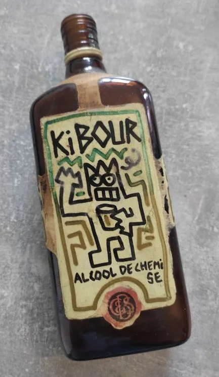 bouteille wisky ballentines "kibour" speedy graphito 1986